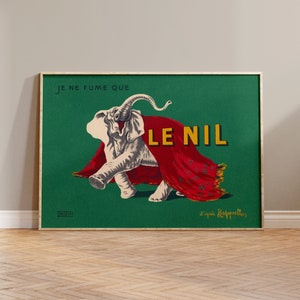 Impresión de papel de cigarrillo francés Le Nil, póster vintage de cigarrillos, publicidad única de tabaco, decoración retro imprimible para el hogar.