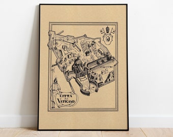Vintage Rom Karte Poster, Italien Karte, Italien Karte, Italien Karte, Italien Karte, Rom Poster, druckbare Kunst, digitaler Download