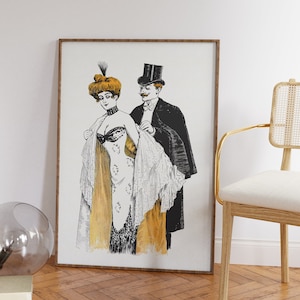 Authentic 1900s Edwardian Fashion Print, Vintage Style for Timeless Elegance