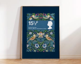 Lámina "El ladrón de fresas" de William Morris: Arte floral vintage (descarga digital)