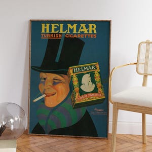Helmar The Turkish Cigarette Print, Vintage Cigarette Advertisement Poster, Unique Tobacco Advertising, Printable Retro Home Decor
