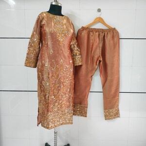 Embroidered Crepe Silk Salwar Kameez: 3-Piece Indian Suit image 9