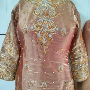 Embroidered Crepe Silk Salwar Kameez: 3-Piece Indian Suit image 7