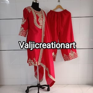 Roter Designer Pakistanischer 3-teiliger schwerer bestickter Salwar Kameez mit Dupatta-Anzug, Hochzeitssalwar Kameez für Frauen, rotes Sharara, plus Größenkleid