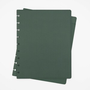 7.5" x 9.5" Classic Happy Planner Cover - Personalized Vegan Leather in Mineral Green