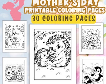 Mother's Day coloring pages, Printable Mother's Day Activity, Kids Coloring Activities Download, Digital Download, Children Colouring Sheets