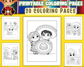 Mexican Culture coloring pages, Printable Mexican Coloring Pages, Kids Coloring Activities Download, Digital Download, Colouring Sheets