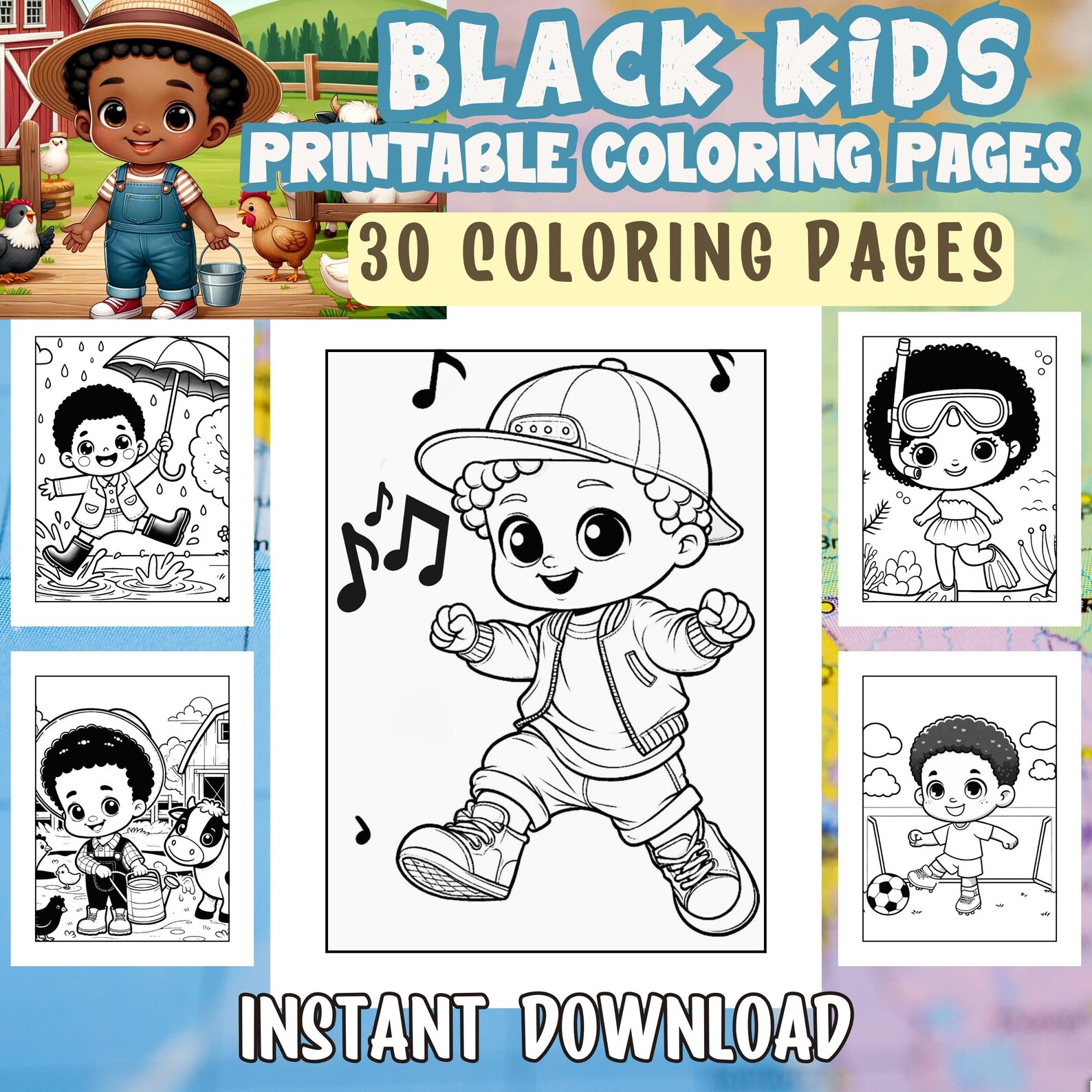 Black Kids Coloring Pages, Colouring Sheets for Kids, African American ...