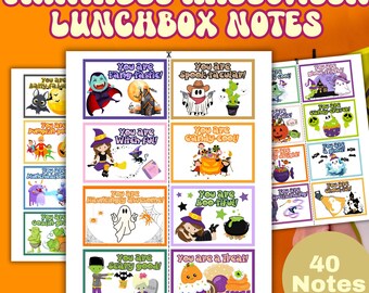 Halloween Lunch Box Notes Printable, Halloween Lunchbox Cards, Lunchbox Notes for Kids, Lunchbox Note Cards, Spook Notes, Trick-or-Treat