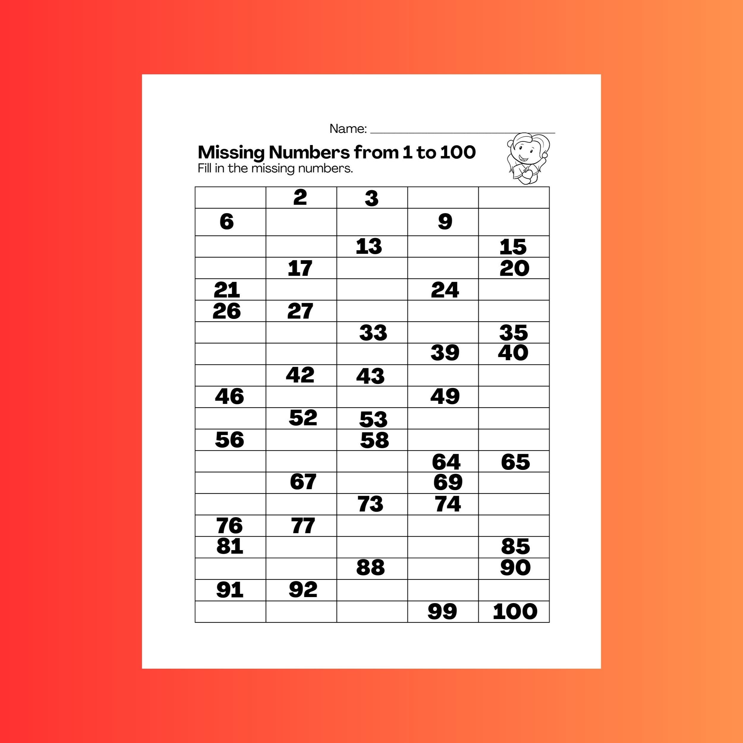 10 Printable Missing Numbers Worksheets, Missing Numbers Practice ...
