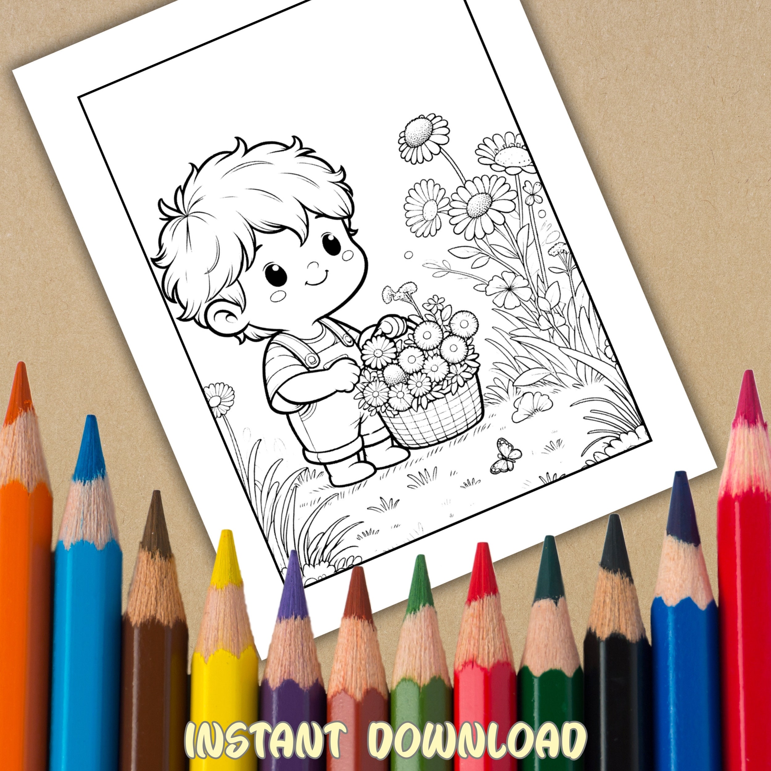 40 Spring Themed Coloring Pages, Spring PDF, Spring Printable, Spring ...