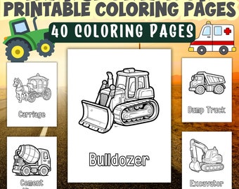 40 Transportation Coloring Pages, Dump Truck, Sports Car, Cement Truck, Crane, Pirate Ship, Vehicles, Cars, Ships, Boys Coloring Pages