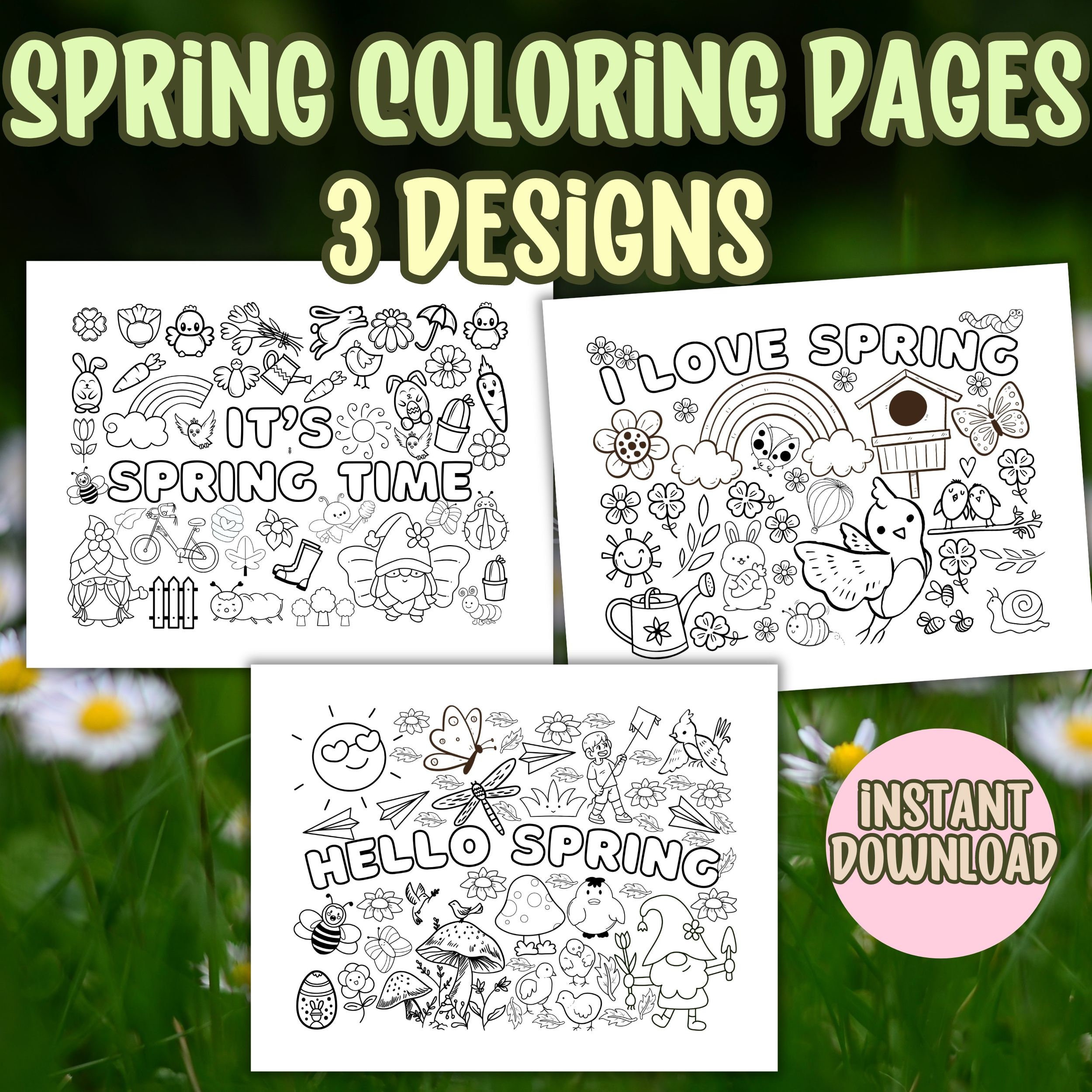 Spring Coloring Pages It 39 s Spring - Il Fullxfull.5622659908 Qpqm 