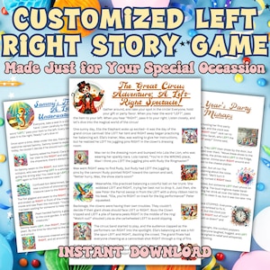 Customized Left Right Story Game for Any Occasion – Personalized Party Fun!, Personalized Left Right Game, Pass the Present, Party Game