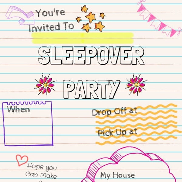 Sleepover Party Invite (digital)