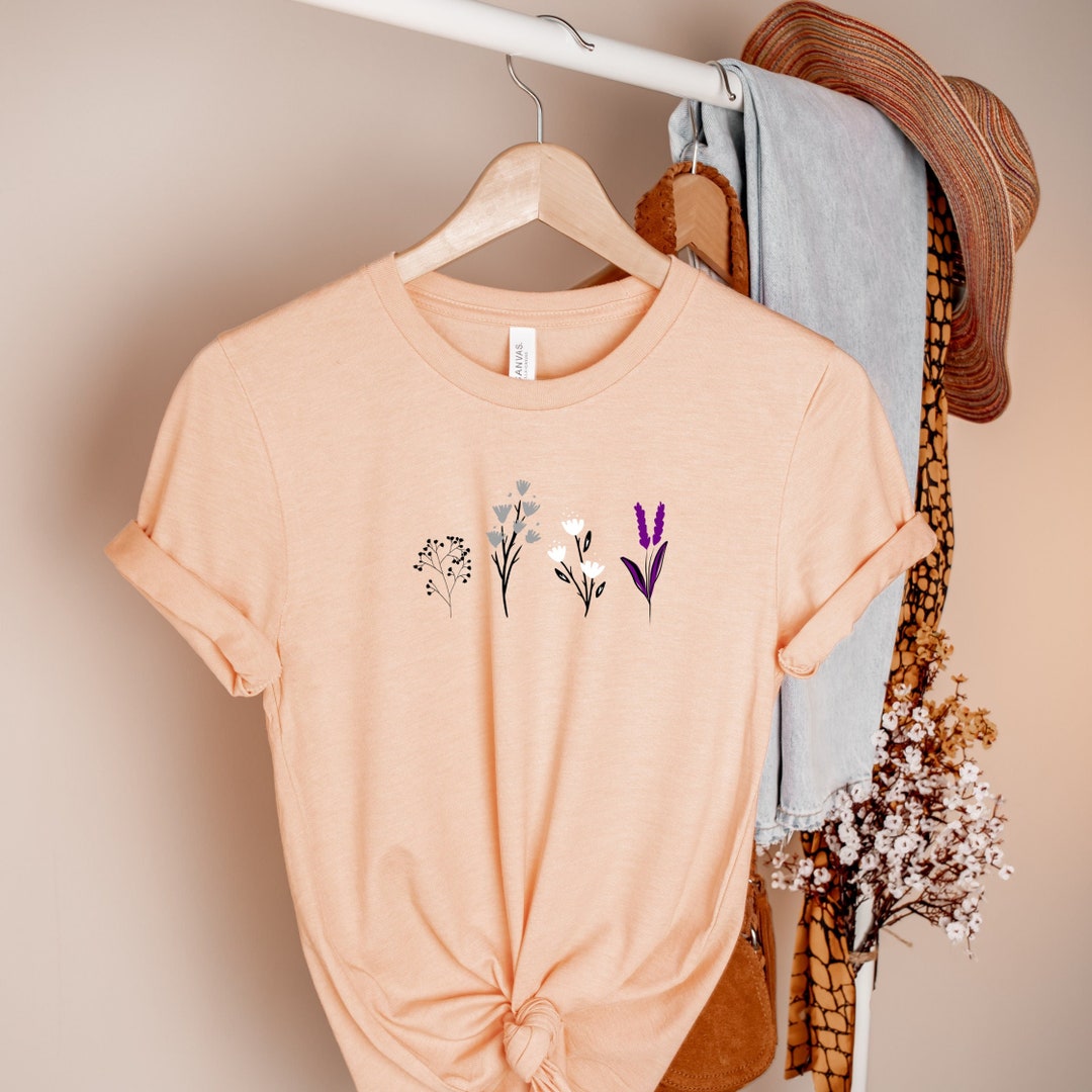 Asexual Wildflowers Shirt, Ace Pride Shirt, Ace Flowers, Asexual Pride Shirt, Minimalist Wildflowers, Asexual Rainbow Floral, Asexual Flag