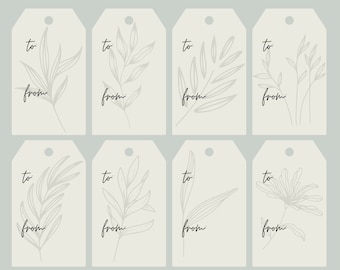To From Gift Tags | Printable Gift Tags | DIY Instant Download | Custom Tags | Aesthetic Printable Gift Tags |