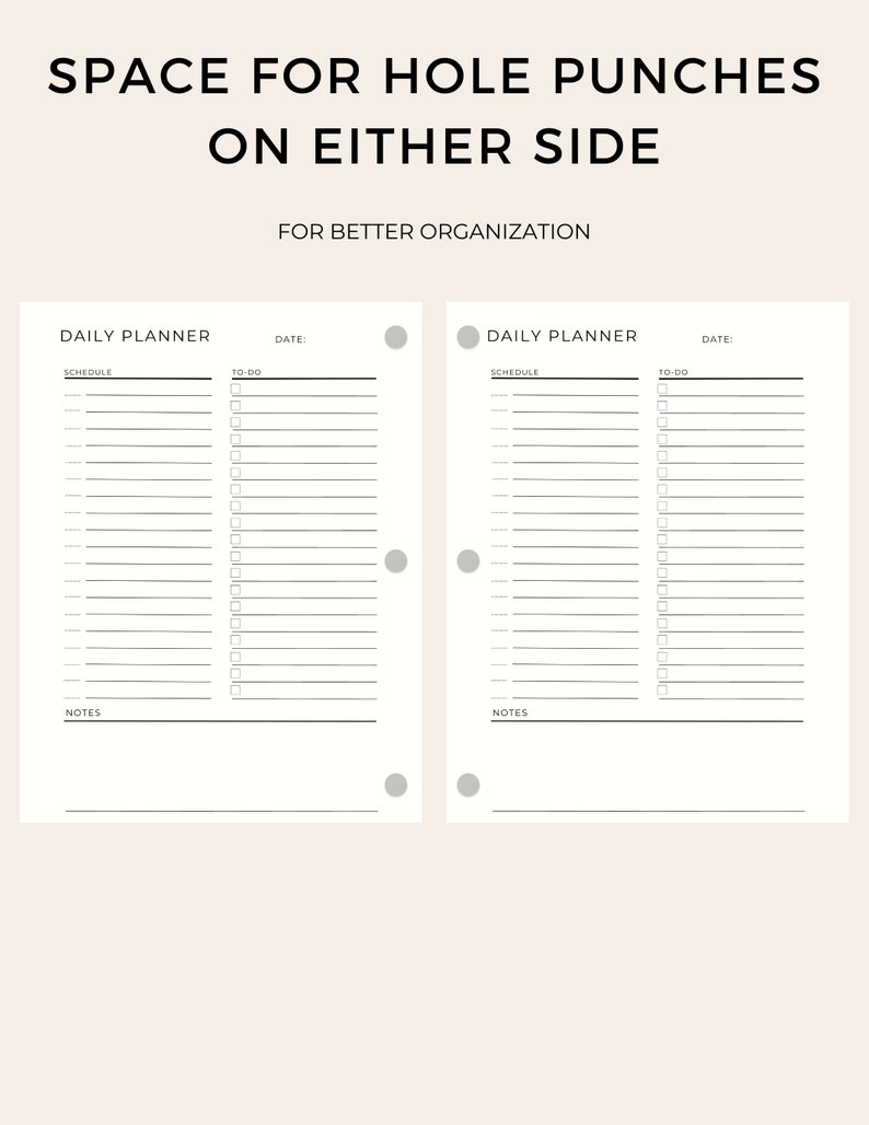 Minimalist Daily Planner Printable Daily to Do List - Etsy