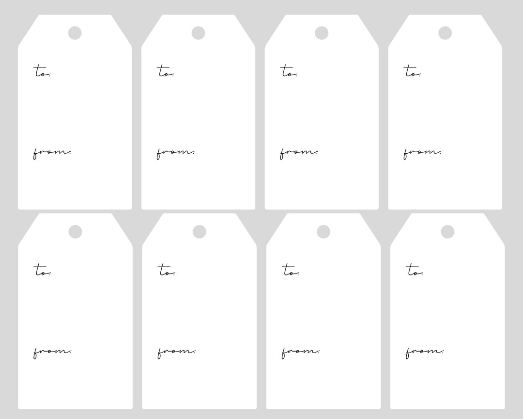 To From Gift Tags Printable Gift Tags DIY Instant Download Custom Tags