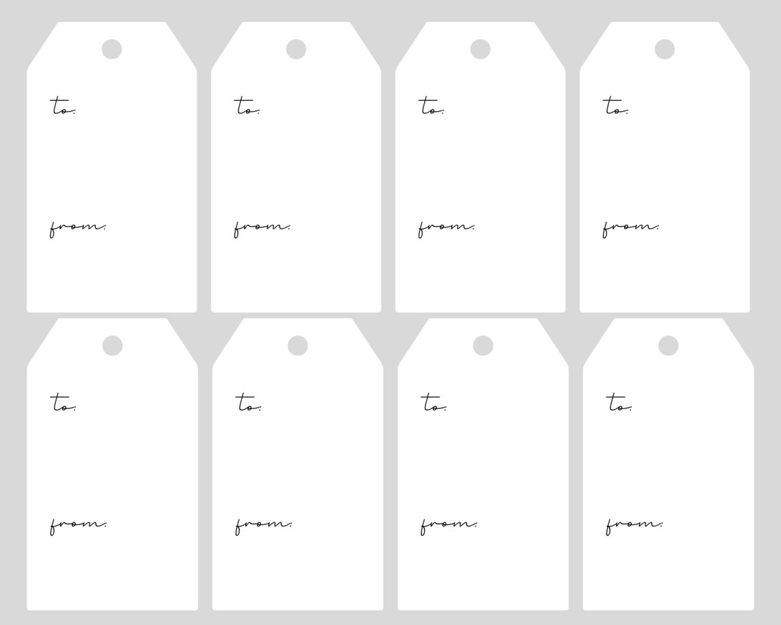 To From Gift Tags Printable Gift Tags DIY Instant Download Custom Tags
