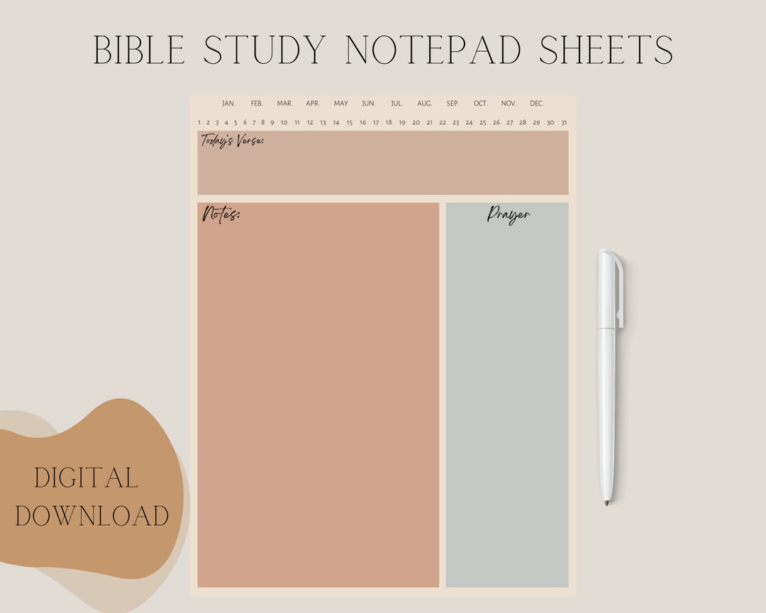 Printable Bible Study Journal: Daily Prayer Planner (PDF) - Etsy