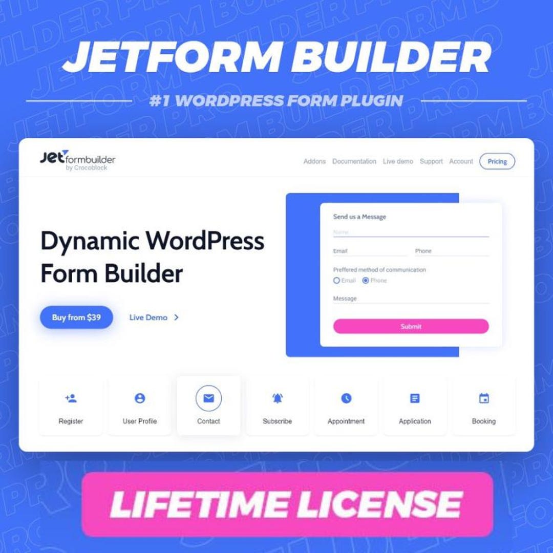Jetform Builder Pro Plugin: Original License Key, Auto-updates (digital ...