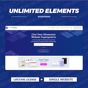 Unlimited Elements Pro Plugin - License Key & Lifetime Updates, Single Site | Widget Library for Elementor | Instant Download