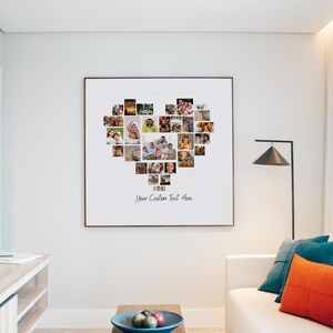 Editable Heart Photo Collage | Christmas Gift Ideas | Anniversary Gift | Birthday Gift | Gift for Mom | Family Photo Collage