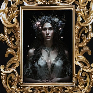 Persephone (I), Greek goddess of the underworld wall art, beautiful dark goddess art print, hades persephone poster, persephone art print