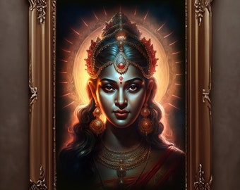 Mahadevi Art Print, Hindu Göttin Poster, Göttlich Weiblich