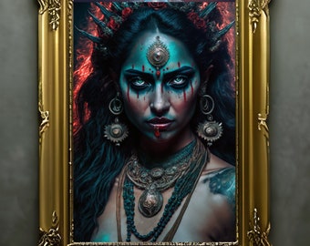Mahakali Art Print, Hindu Goddess Poster, Kali Yuga Wall Art