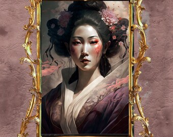 Impresión de Feng Po Po, arte mural de la mitología china de la diosa del viento