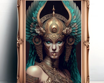 Pallas Athene Kunstdruck, griechische Kriegsgöttin, Mythologie Fine Art