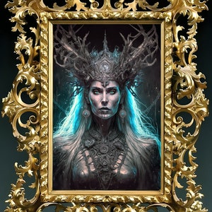 Hel, Norse goddess of the underworld wall art, dark goddess Hel poster, Hél art print, viking mythology, norse gods, vikig gods