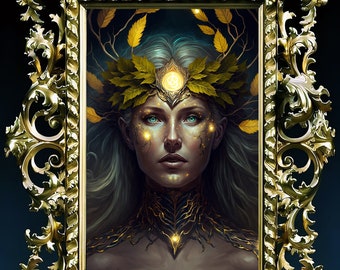 Perkunatele, Baltic Thunder Goddess Art Nouveau Poster