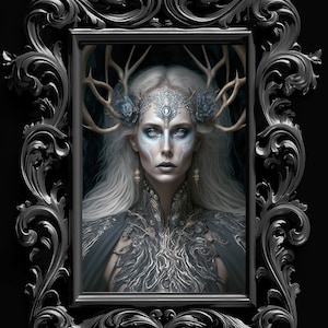 Morana, dea slava della morte e dell&#39;arte della parete invernale, dea oscura della stampa d&#39;arte degli inferi, poster di marzana, mitologia slava belle arti