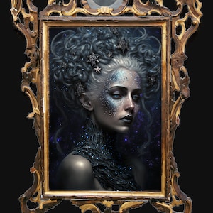 Nyx Goddess Art Print, Greek Mythology Poster, Goth Decor