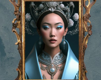 Lámina artística de la diosa Xi Shi, belleza china antigua, arte mural de mitología asiática