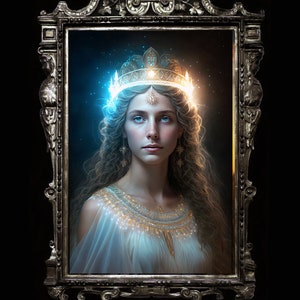 Lampetia, Greek goddess of light wall art, beautiful luminary goddess poster, Greek mythology, celestial lightworker