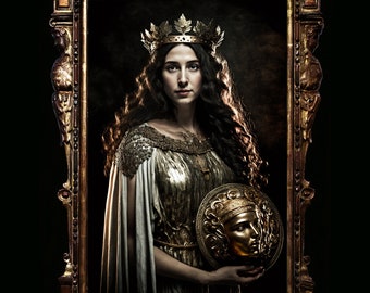 Minerva Goddess Art Print, Roman Mythology Poster