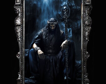 Póster del dios griego Hades – Lámina de arte de la mitología helénica