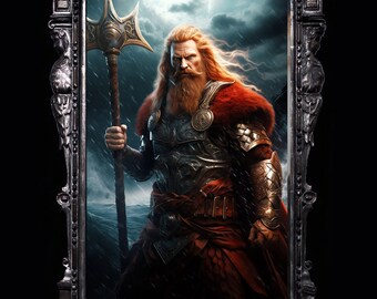 Thor Norse God Poster – Viking Mythology Print