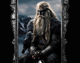 Odin Norse God Poster – Viking Mythology Art Print