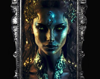 Lamia, Greek demoness, goddess of death wall art, Lamia art print, dark goddess poster, Greek mythology chtonic deity, female demon