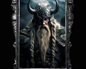 Odin Norse God Poster – Celtic Warrior, Nordic Mythology