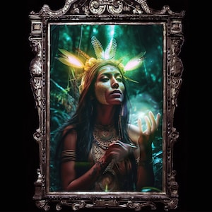 Pachamama, Inca Goddess of Nature Art, Amazon Jungle Art Print