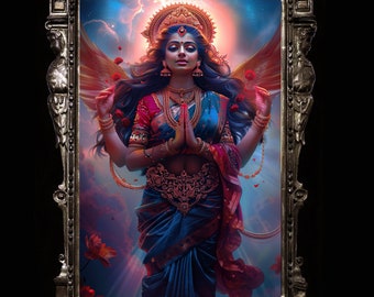 Aditi Hindu Goddess Poster – Vedic Sky Goddess Art Print