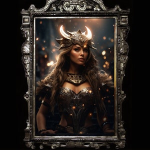 Eir - Norse goddess of healing and medicine, valkyrie poster, beautiful Swedish goddess, Nordic mythology, female warrior, viking woman