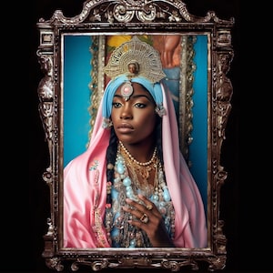 Erzulie Freda - Voodoo Göttin der Liebe, Voodoo Poster, schöne schwarze Madonna, haitianische Mythologie, afrikanische Folklore