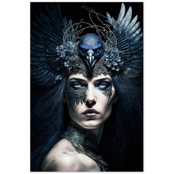 モリガン、アイルランドの死の女神の壁画、暗黒の女神のアートプリント